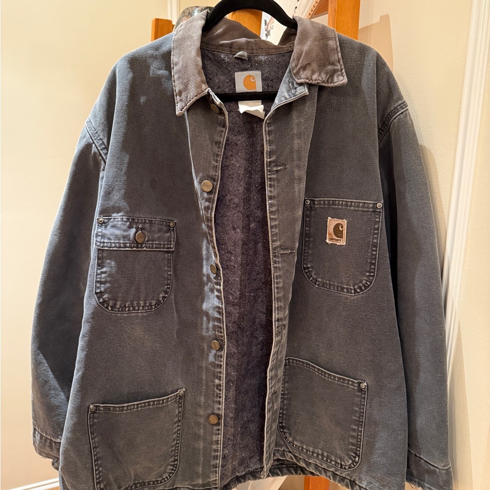 Vintage Carhartt Men's Dark Gray Jacket
